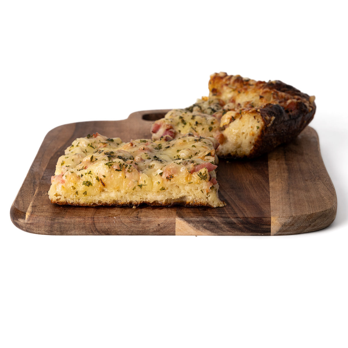 Foccacia with bacon lardons and cream